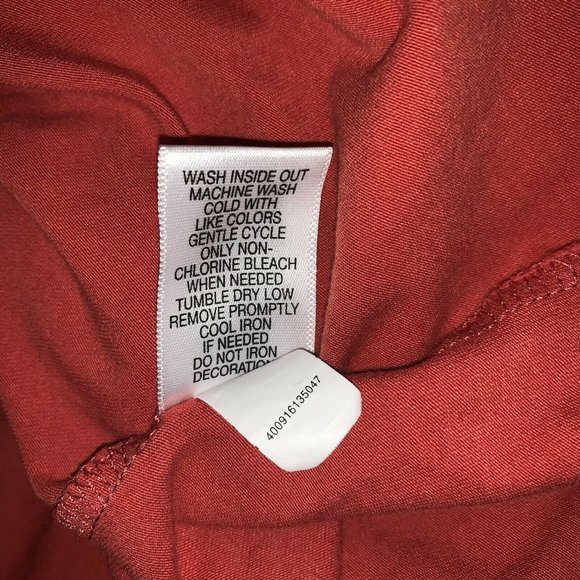 Croft & Barrow Womens Boho Top Size L Rust Embroidered Sequins Beads Elastic - Picture 7 of 7